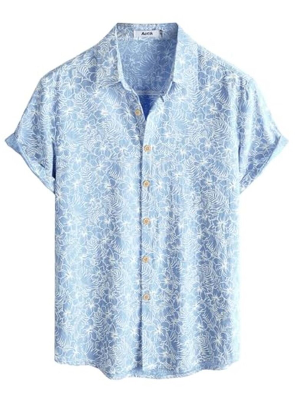 Mens Hawaiian Shirt Floral Short Sleeve Button Down Cotton Aloha Beach Vacation